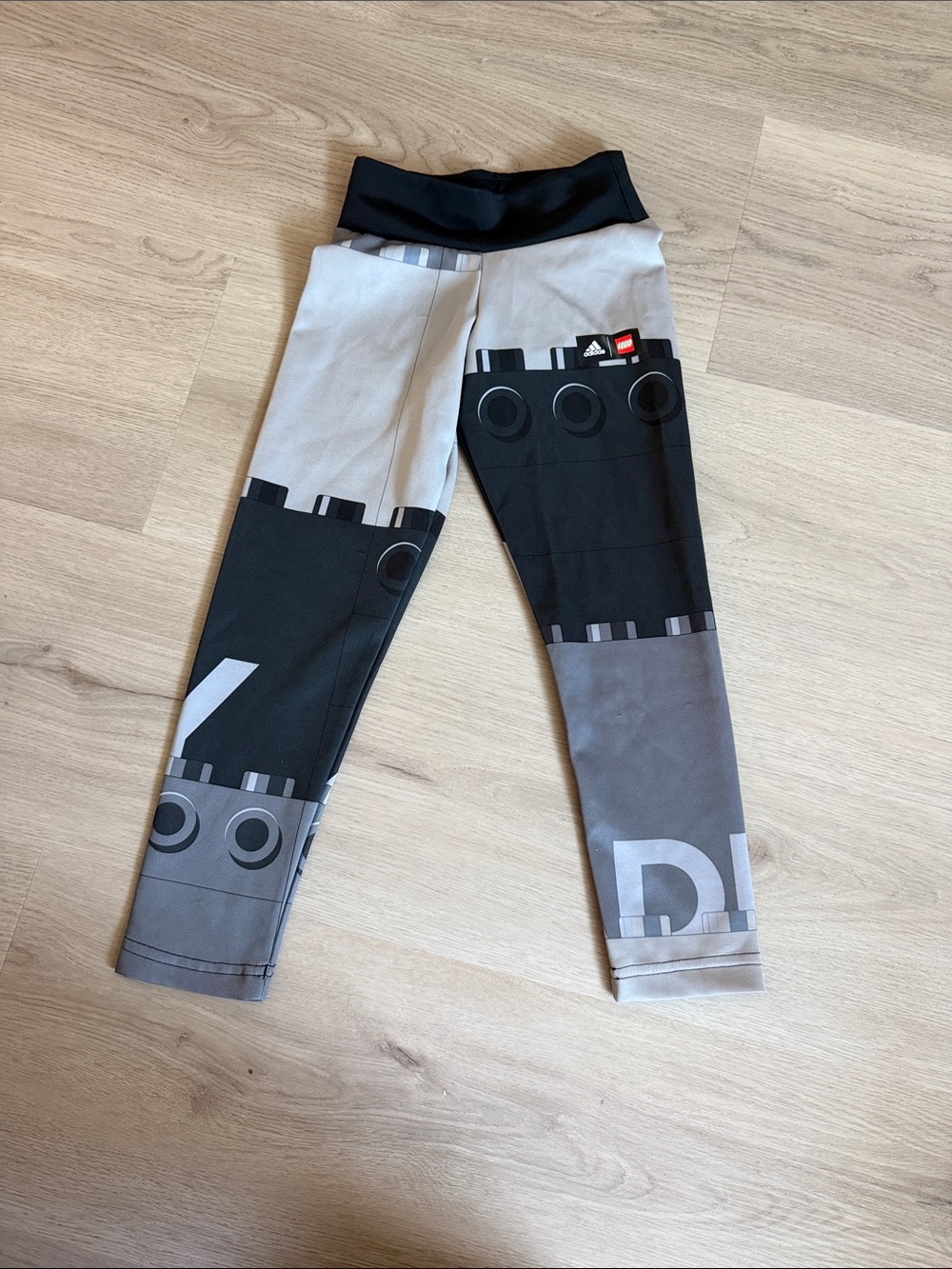 adidas x Lego collab Kids Black & Gray Printed Leggings
